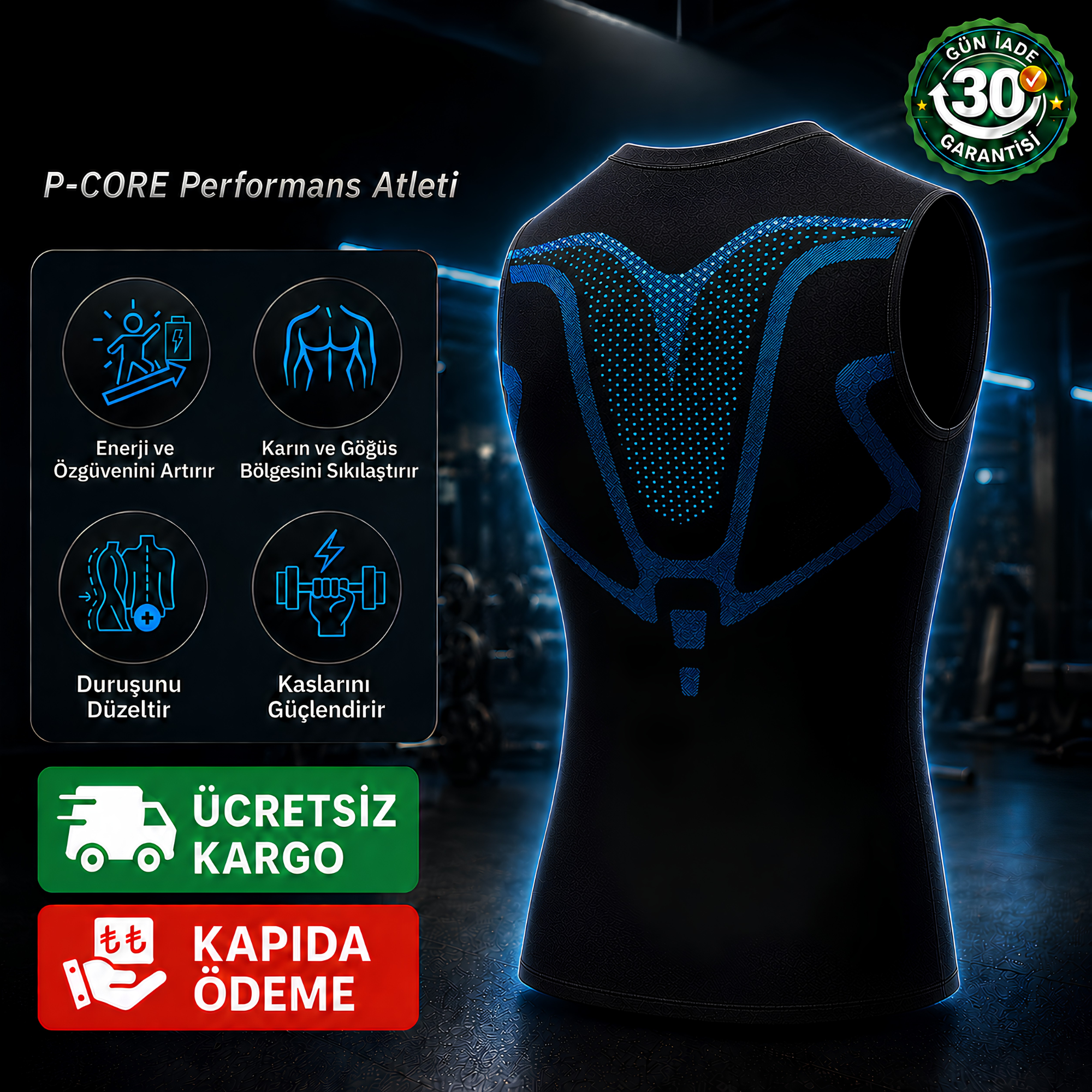 P-CORE Performans Atleti | Siyah
