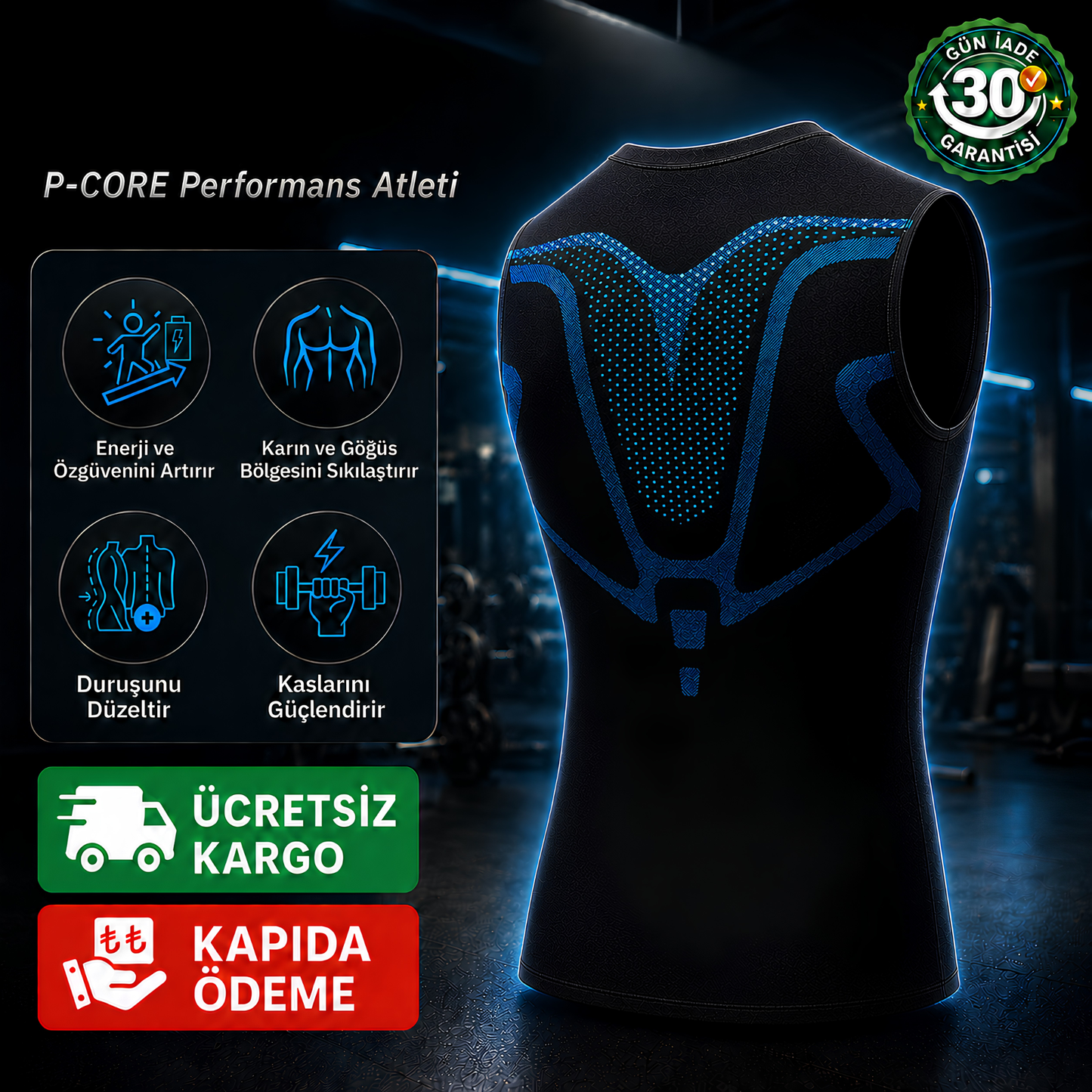 P-CORE Performans Atleti | Siyah